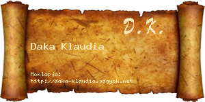 Daka Klaudia névjegykártya